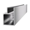 Kwadratowy profil z szyną aluminiowy - 20x20x1,5 mm - surowy - 200 cm (Klemp)