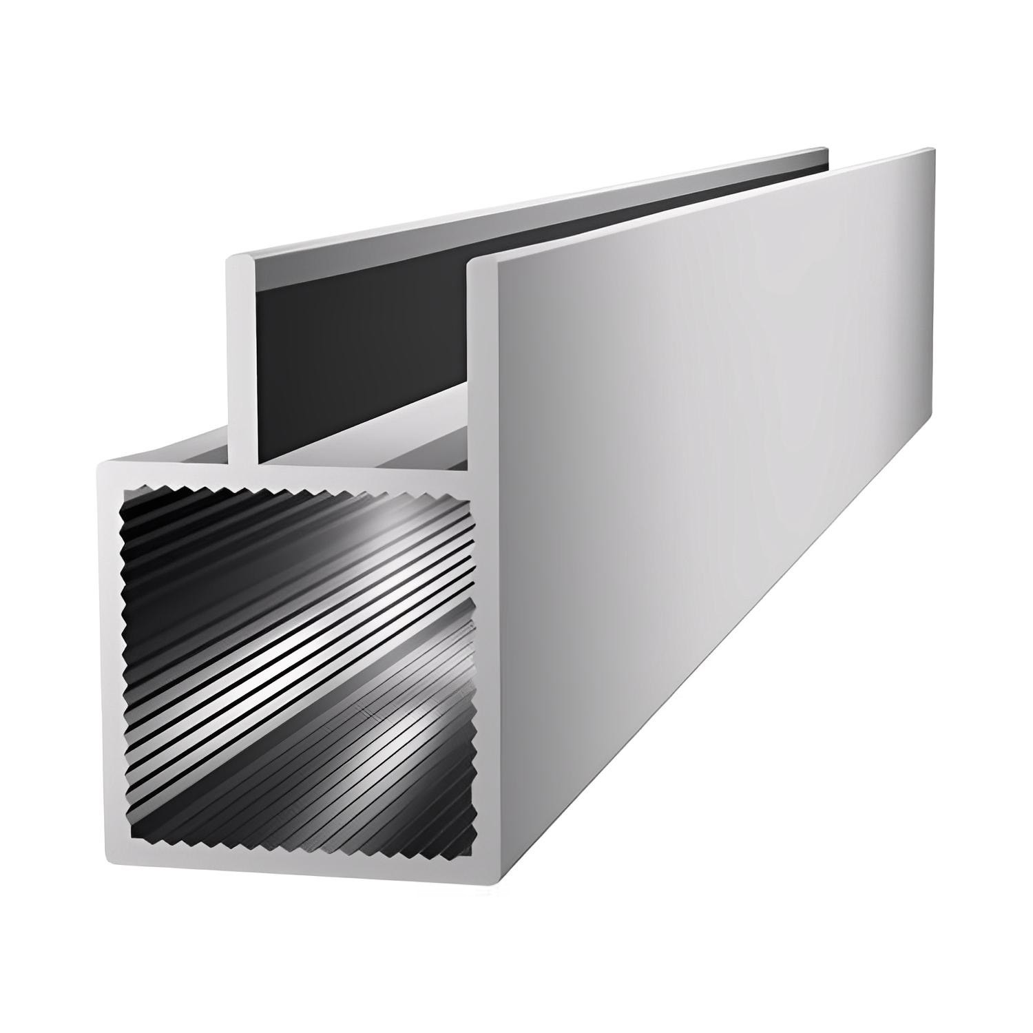 Quadratisches Aluminiumprofil mit Schiene – 20x20x2 mm - roh - 200 cm