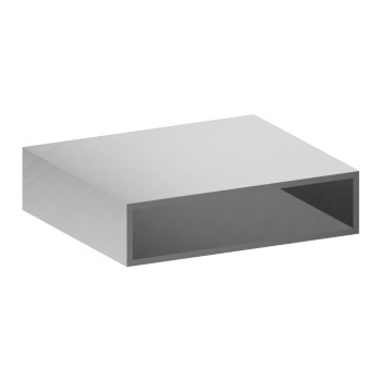 Perfil de aluminio rectangular – 80x20x2 mm - bruto - 200 cm (Klemp)