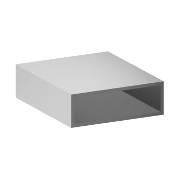 Perfil de aluminio rectangular – 60x20x2 mm - bruto - 200 cm (Klemp)