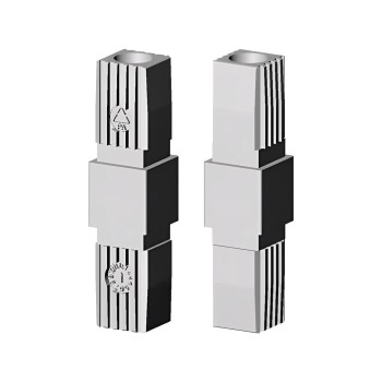 Rechte koppeling / verlenging / mof – voor buis 25x25x2 mm - grijs (Klemp)