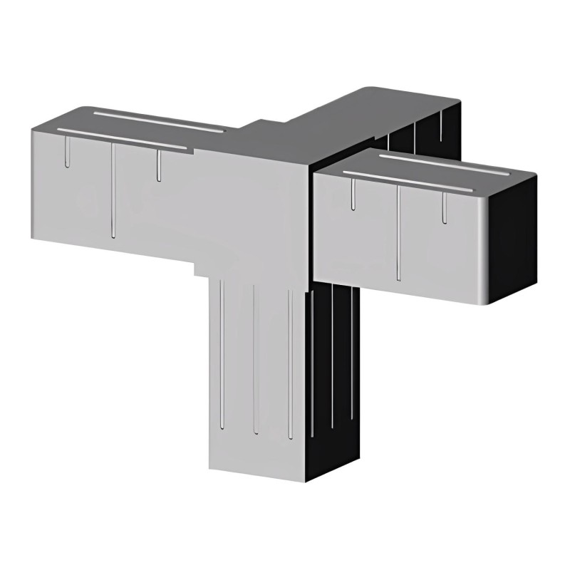 Coude d’angle (3 axes, 4 emplacements) – pour tube 25x25x2 mm - gris (Klemp) - Connecteurs en plastique pour profils carrés Coude d’angle (3 axes, 4 emplacements) – pour tube 25x25x2 mm - gris (Klemp) - Connecteurs en plastique pour profils carrés