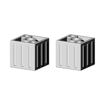 Connecteur cubique (1 axe, 1 emplacement) – pour tube 25x25x2 mm - gris (Klemp)