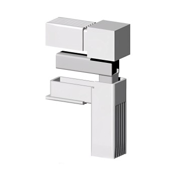 Bocht 90° (2 assen, 2 ingangen) – voor buis 25x25x1,5 mm - grijs (Klemp)