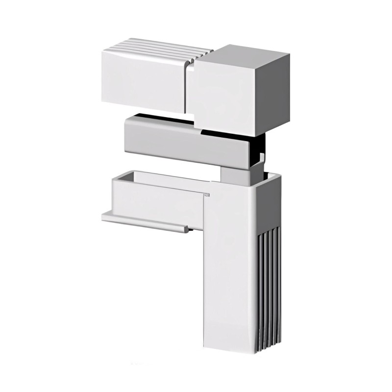 Codo 90° (2 ejes, 2 entradas) – para tubo 25x25x1,5 mm - gris (Klemp) - Conectores de plástico para perfiles cuadrados