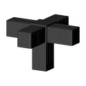 Kreuzverbinder (3 Achsen, 5 Öffnungen) – für Rohr 30x30x2 mm - schwarz (Klemp)