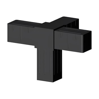 Corner Elbow (3 axes, 4 slots) – for pipe 30x30x2 mm - black (Klemp)