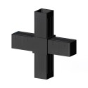 Giunto a croce (2 assi, 4 ingressi) – per tubo 30x30x2 mm - nero (Klemp)