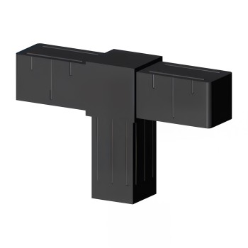 T-Connector (2 axes, 3 slots) – for tube 40x40x2 mm - black (Klemp)