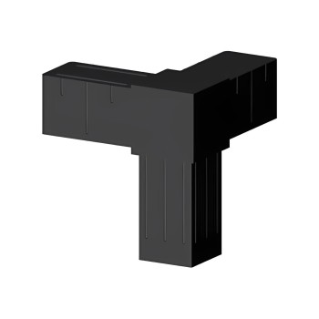 Corner T-Connector (3 axes, 3 slots) – for tube 40x40x2 mm - black (Klemp)