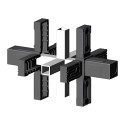 Connecteur croisé (3 axes, 6 emplacements) – pour tube 25x25x1,5 mm - noir (Klemp)