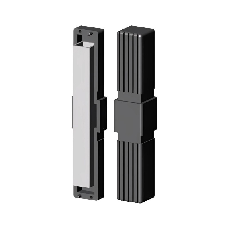 Gerade Verbindung / Verlängerung / Muffe mit Metallkern – für Rohr 25x25x1,5 mm - schwarz (Klemp) - Kunststoffverbinder für Quadratprofile Profile