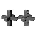 Giunto a croce (3 assi, 6 ingressi) – per tubo 25x25x2 mm - nero (Klemp)