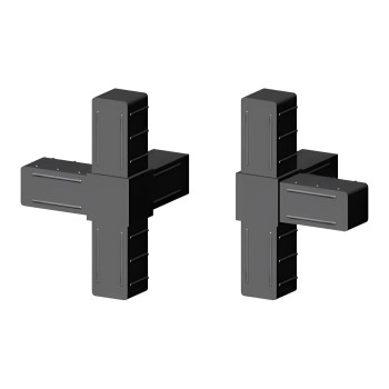 Cross Connector (2 axes, 4 slots) – for tube 30x30x2 mm - black (Klemp)