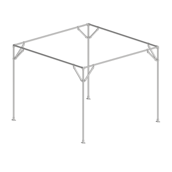 Pérgola metálica modular – gris acero (Klemp)