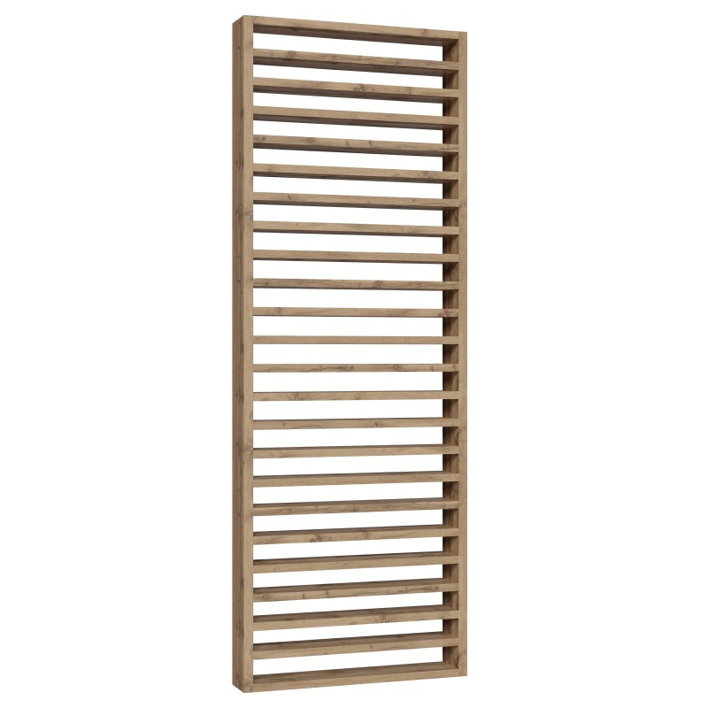 Partition Wall with Horizontal Slats − Natural Oak − 22x70 (Klemp) - Room dividers