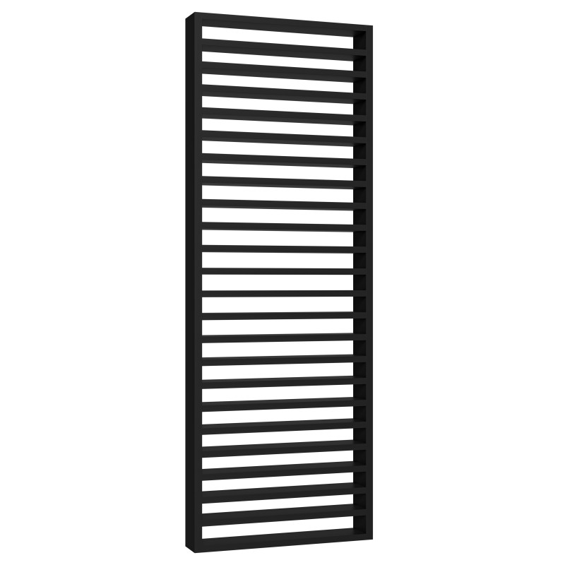 Partition Wall with Horizontal Slats − Black − 22x70 (Klemp) - Room dividers