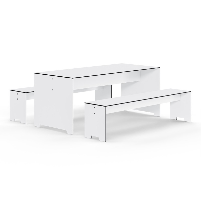Table de jardin avec bancs − Cube − petit (Klemp) - Meubles de jardin Table de jardin avec bancs − Cube − petit (Klemp) - Meubles de jardin
