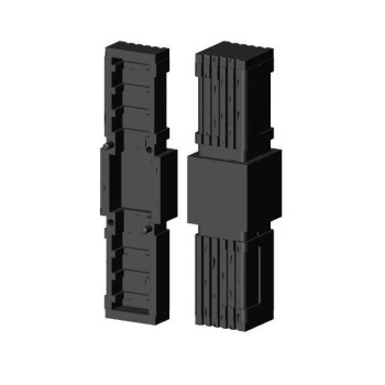 Łącznik prosty / Przedłużka / Mufa - Czarny - do rury 30x30x2 mm (Klemp)