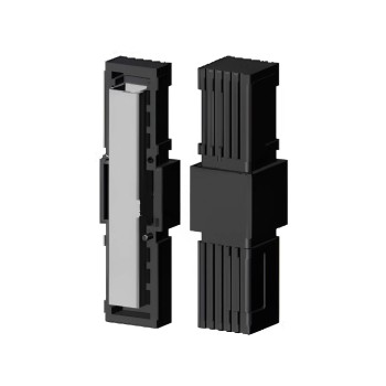 Łącznik prosty / Przedłużka / Mufa z rdzeniem metalowym - Czarny - do rury 30x30x2 mm (Klemp)