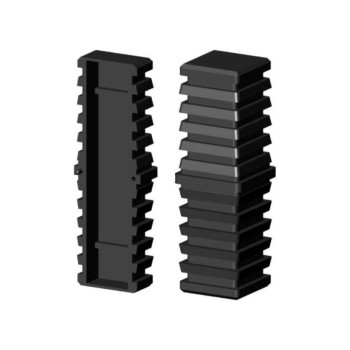 Łącznik prosty / Przedłużka / Mufa - Czarny - do rury 40x40x2 mm (Klemp)