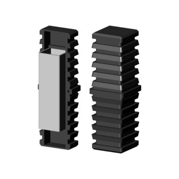 Łącznik prosty / Przedłużka / Mufa - Czarny - do rury 40x40x2 mm (Klemp)