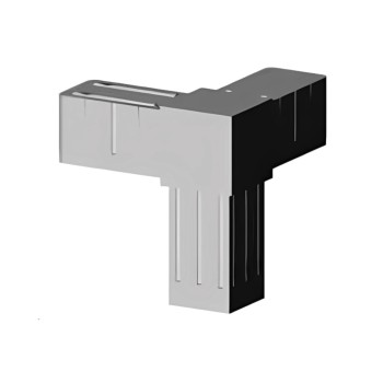 Giunto a T angolare (3 assi, 3 ingressi) – per profilo 20x20x1,5 mm - grigio (Klemp)