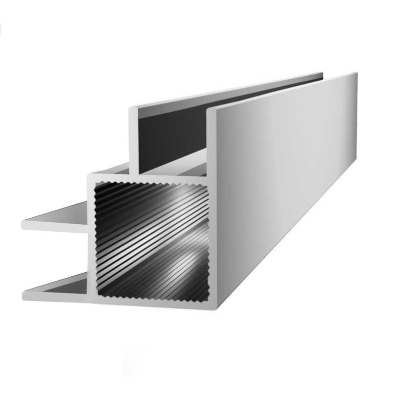 Square aluminium profile with corner rails – 20x20x2 mm - raw - 200 cm (Klemp) - Tubes
