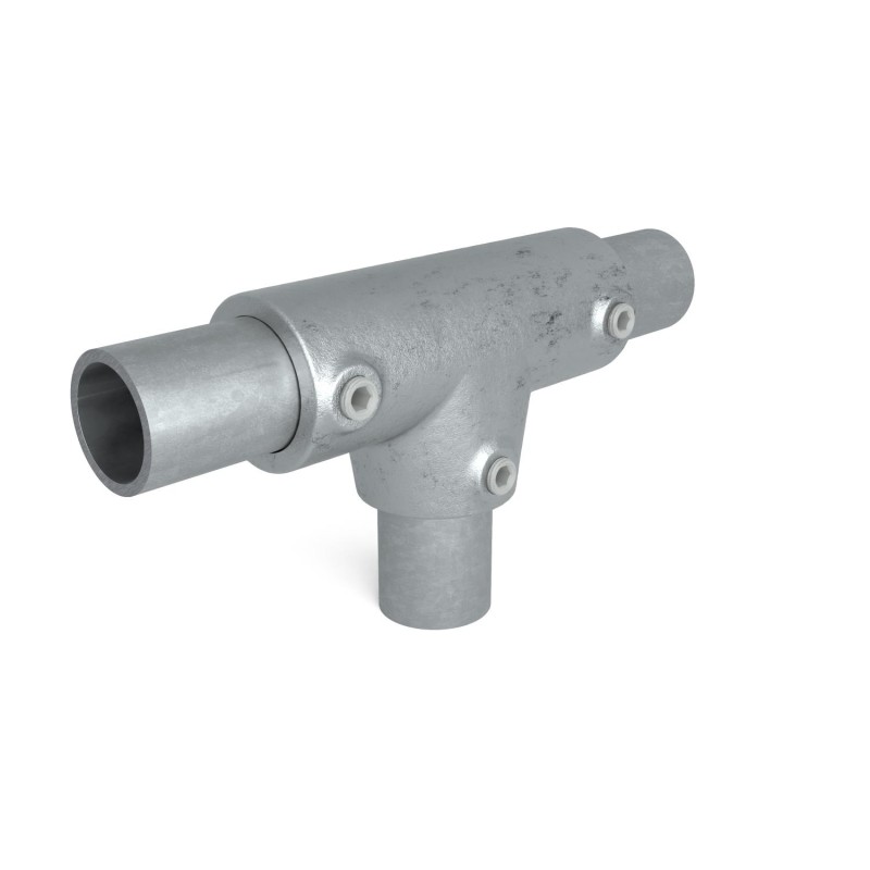 Conexión en T de pendiente larga - Ángulo variable 0º - 11º Typ 4SE, 48,3 mm, Galvanizado (Klemp) - Abrazaderas de tubo redondas