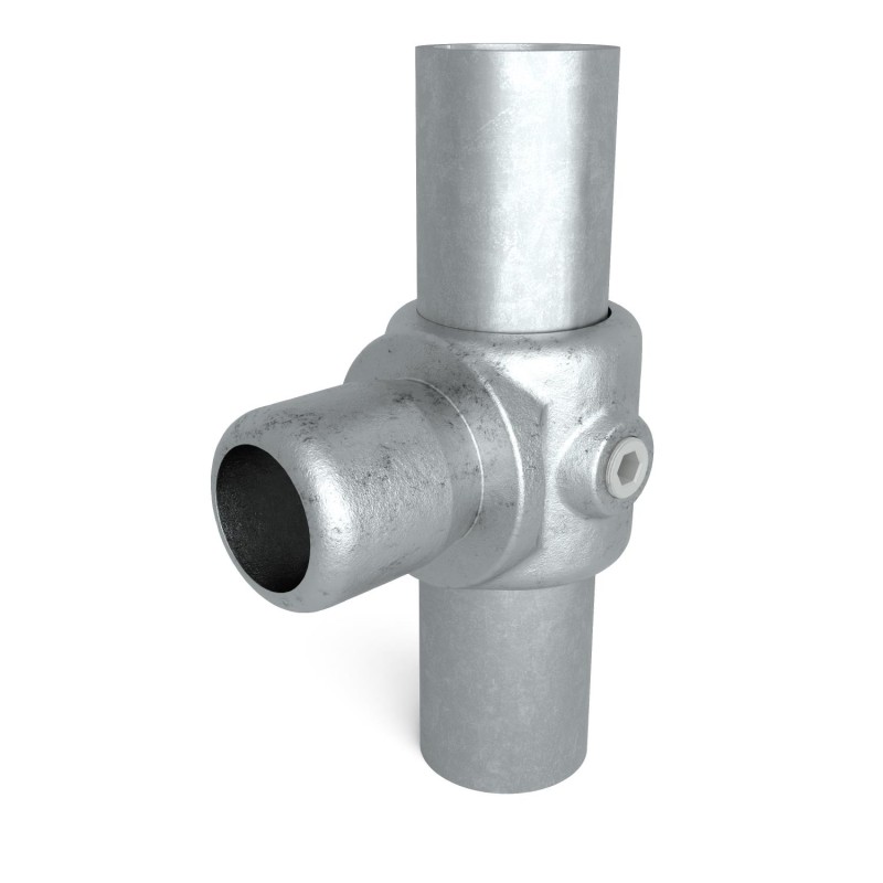 Swivel Tee Typ 5E, 48,3 mm, Galvanized (Klemp) - Round Tubefittings