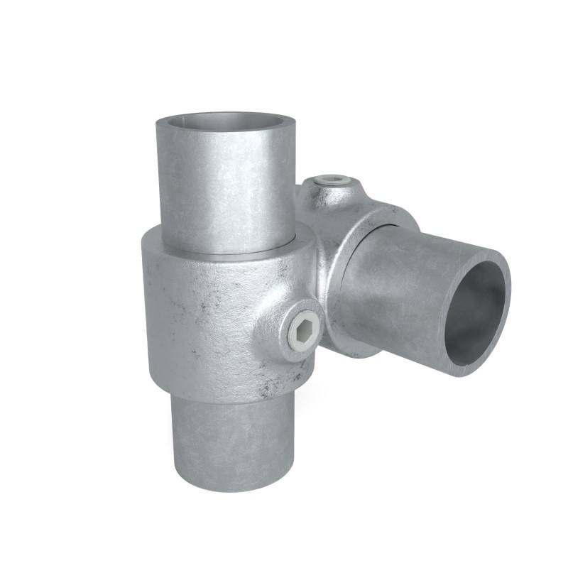 Rohrverbinder Kreuzstück Vorgesetzt 90° - Typ 28D - 42,4 mm (Klemp) - Runde Rohrverbinder Verzinkt