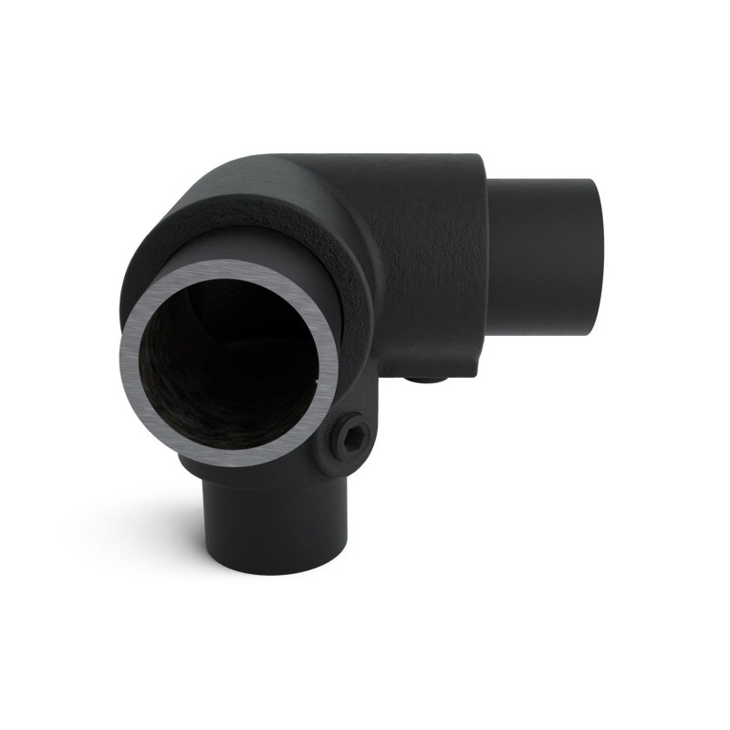 Esquina superior de tres vías 90º Typ 18B, 26,9 mm, Negro (Klemp) - Abrazaderas de tubo negras