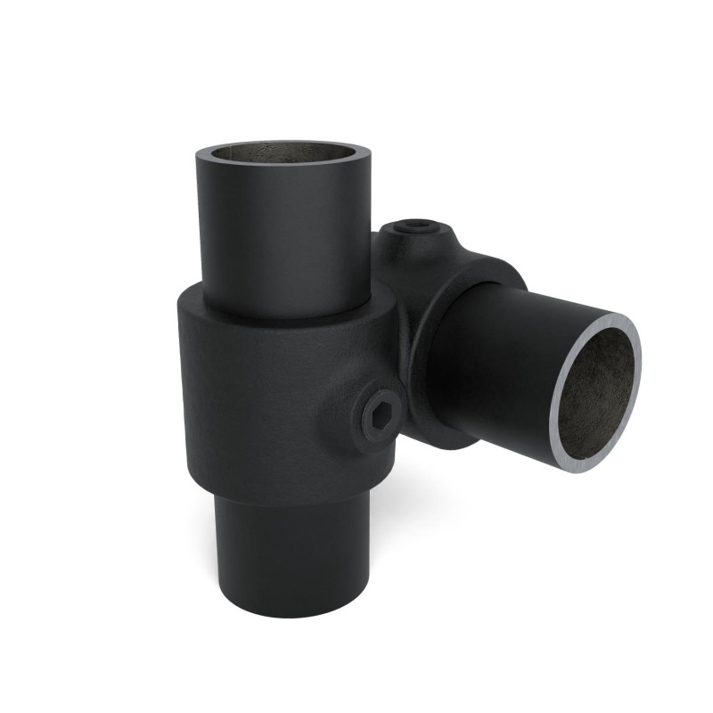 Crossover 90° Typ 28D, 42,4 mm, Black (Klemp) - Black Tubefittings