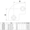 Elbow 90° Typ 6B, 26,9 mm, Galvanized (Klemp) Elbow 90° Typ 6B, 26,9 mm, Galvanized (Klemp)
