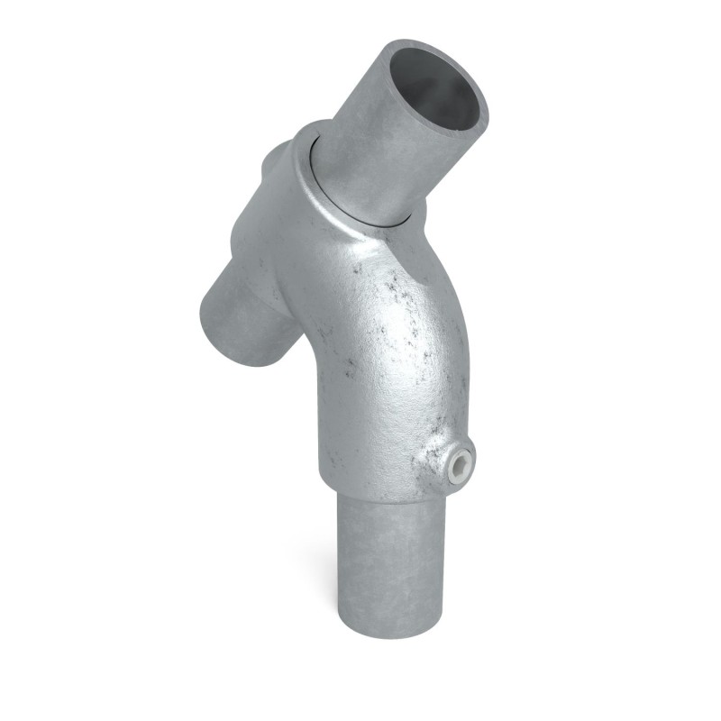 Rohrverbinder T-Stück Kurz – 42,4mm / 33,7mm, Temperguss, Elektrogalvanisiert, Mit Edelstahlschrauben