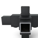 Kreuzstück für Stützrohr - 25 mm - Typ 26S-25-B (schwarz) (Klemp)