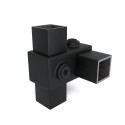 Crossover 90° Typ 28S, 25 mm, Black (Klemp)