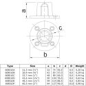 Flangia, rotonda Typ 10B, 26,9 mm, Zincato (Klemp) Flangia, rotonda Typ 10B, 26,9 mm, Zincato (Klemp)