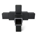 Four socket cross Type 26S, 40 mm, Black (Klemp)