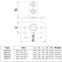 Podstawa słupka - stopa owalna Typ 12C, 33,7 mm , Ocynk (Klemp) Podstawa słupka - stopa owalna Typ 12C, 33,7 mm , Ocynk (Klemp)