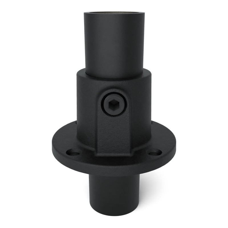 Runde Fußplatte durchgehend Typ 10D, 42.4 mm, Schwarz Outdoor (Klemp) - Runde Rohrverbinder Schwarze