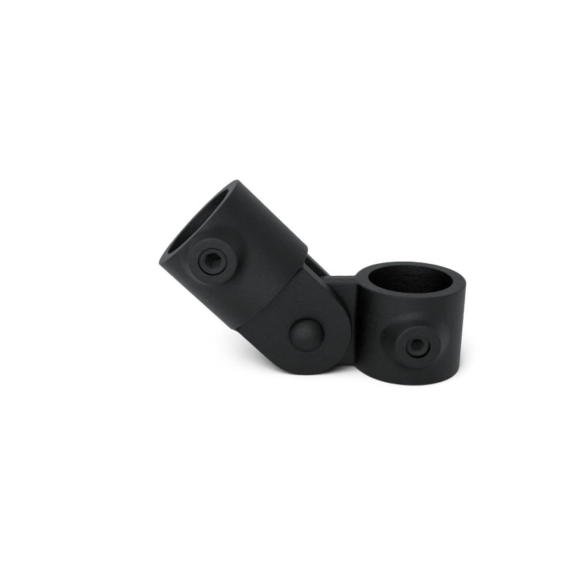 Enkel scharnierstuk Typ 44D, 42.4 mm, Zwart Outdoor (Klemp) - Zwarte buiskoppelingen