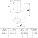 Boczna pionowa podstwa słupka Typ 14C, 33,7 mm , Ocynk (Klemp) Boczna pionowa podstwa słupka Typ 14C, 33,7 mm , Ocynk (Klemp)