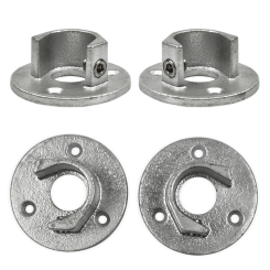 Ronde voetplaat met inleg (SET) Typ 15C, 33,7 mm , Thermisch verzinkt (Klemp)