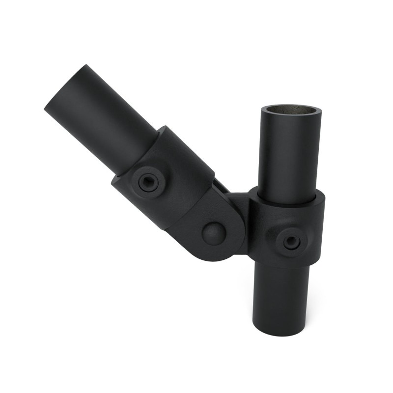 Enkel scharnierstuk Typ 44E, 48.3 mm, Zwart Outdoor (Klemp) - E (48,3 mm)