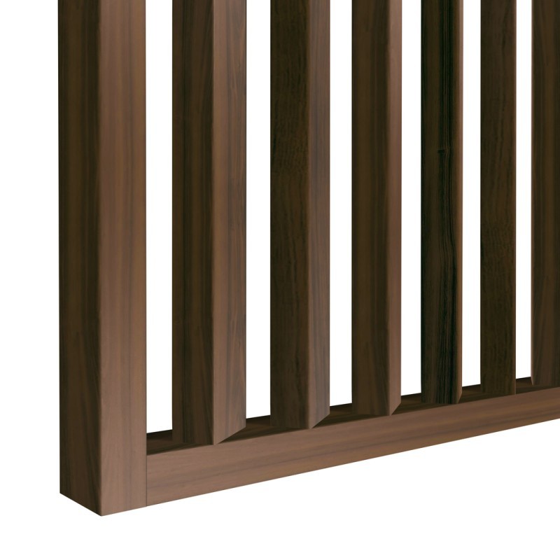 Lamellenwand 55° gewinkelt - Nussbaum - 30x60 mm (Klemp) - Freistehende Trennwand