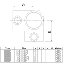 Trójnik narożnikowy Typ 20F, 60,3 mm, Ocynk (Klemp) Trójnik narożnikowy Typ 20F, 60,3 mm, Ocynk (Klemp)
