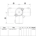 Té de sortie latérale Typ 24C, 33,7 mm , Galvanisé (Klemp) Té de sortie latérale Typ 24C, 33,7 mm , Galvanisé (Klemp)