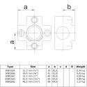 Four Socket CrossTyp 26B, 26,9 mm, Galvanized (Klemp) Four Socket CrossTyp 26B, 26,9 mm, Galvanized (Klemp)