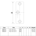 Railing attachment up to 45°Typ 27D, 42,4 mm, Galvanized (Klemp)